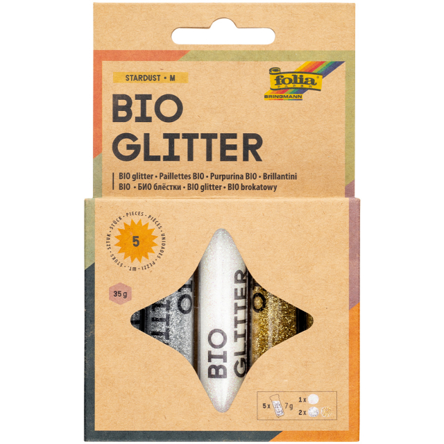 Bio Glitter Mix Stjärnstoft 5-pack