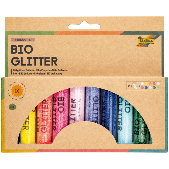 Bio Glitter Mix Rainbow 10-pack