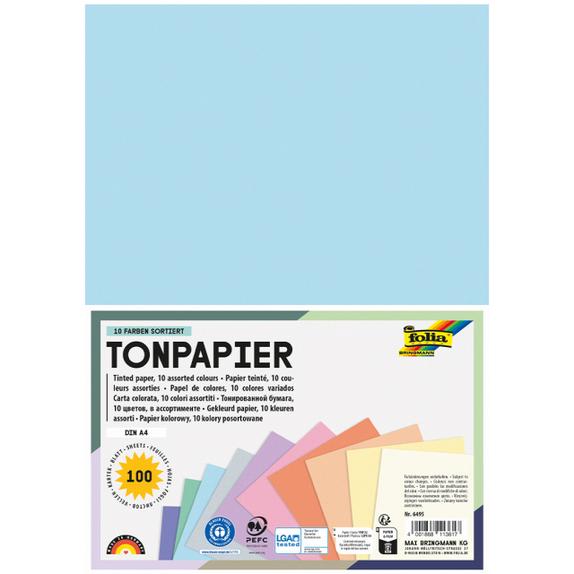 Färgat papper Pastell A4 100 Ark