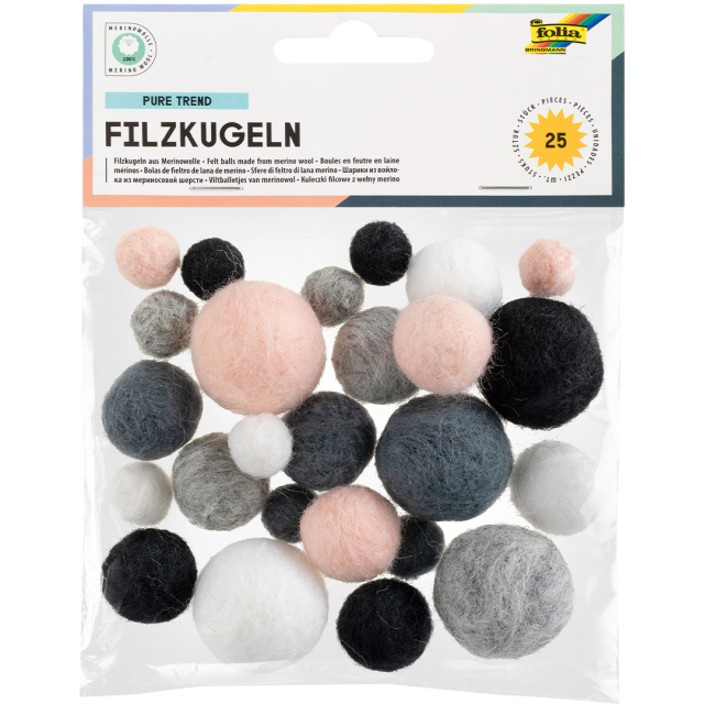 Filtkulor Trend 25-pack