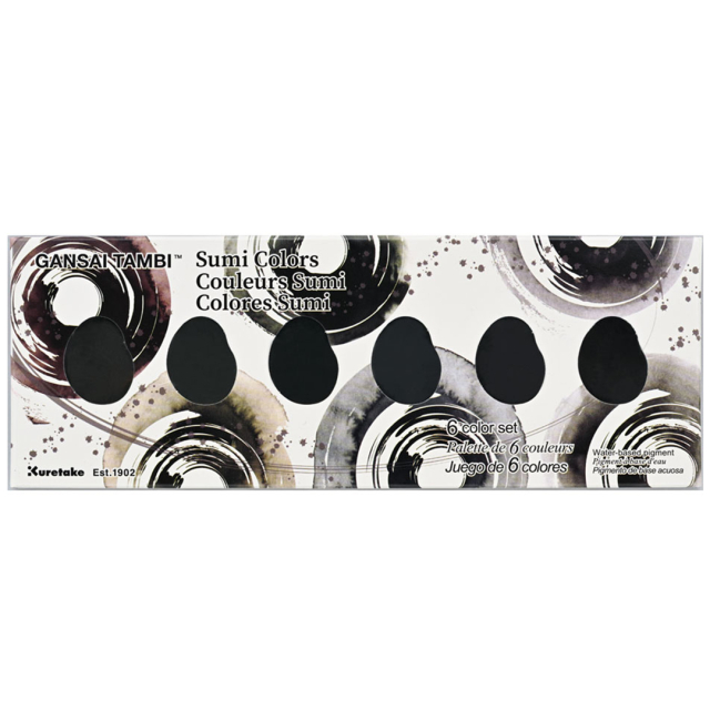 Gansai Tambi Akvarell 6-set Sumi Colors