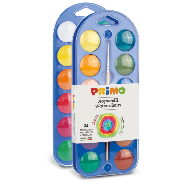 Vattenfärger 24-set Ø30 + pensel