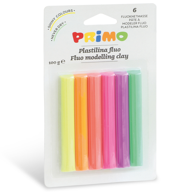 Plastilina Fluo Modellera 6-pack 18 g