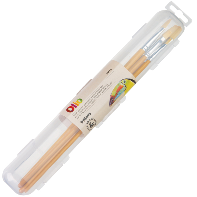 Penslar Rund/platt spets 5-set Olja