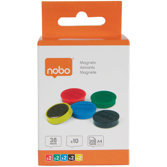 Magneter 38 mm Extra-strong 10-pack Färgmix