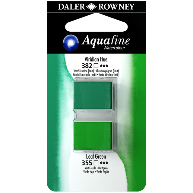 Akvarellfärg ½ - kopp Duo Viridian Hue/Leaf Green