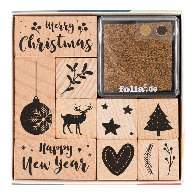 Stämpelset + stämpeldyna Jul 10-pack