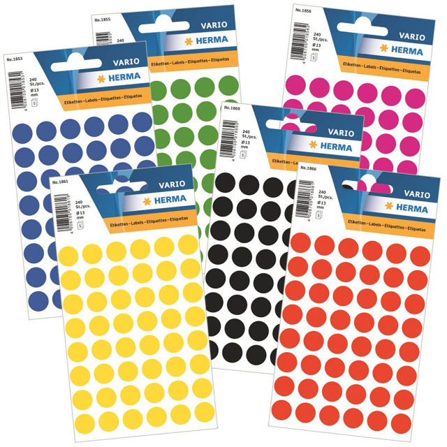 Rund klisteretikett Ø13mm 240-pack