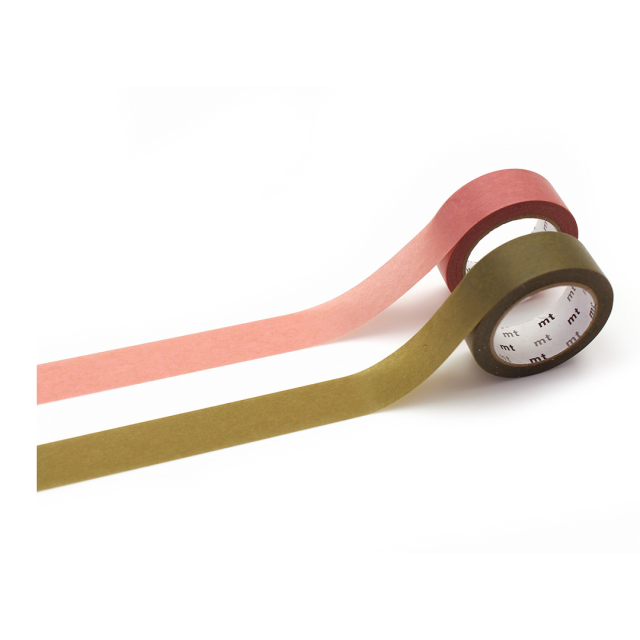 Washi-tejp Rose pink × uguisu 2-pack