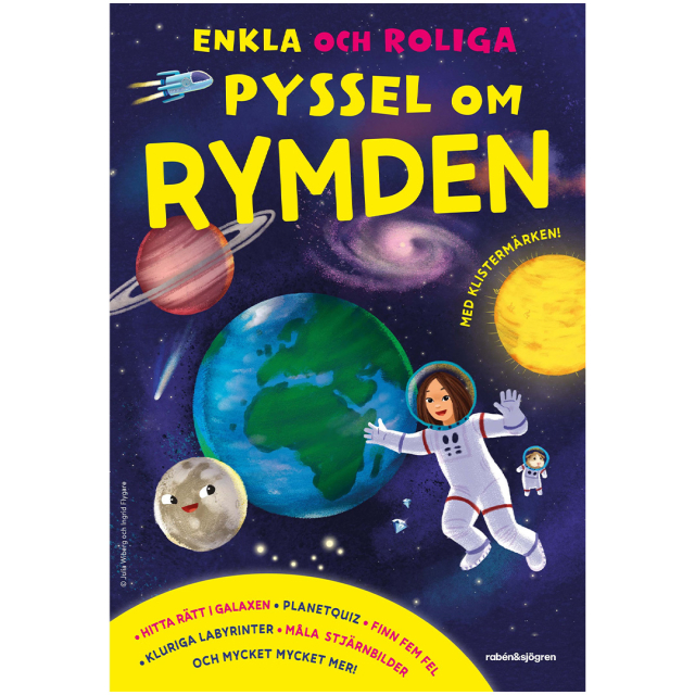 Enkla och roliga pyssel om rymden med klistermärken
