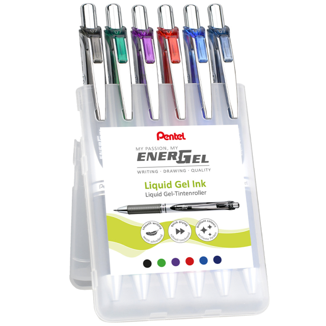Energel BL77 Rollerballpenna 0.7 6-set