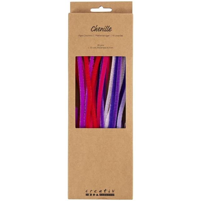 Piprensare 30 cm 25-pack Lilarosa färgmix