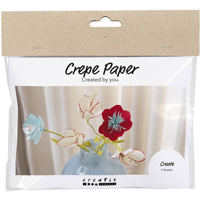 DIY-kit Pappersblommor av crepepapper Set 1