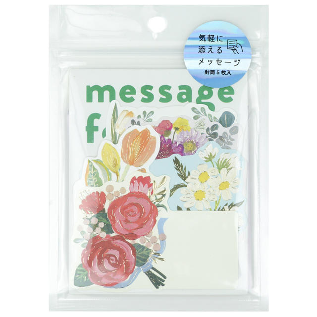Kort och kuvert 5-pack Blommor