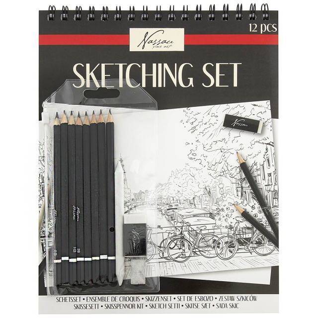 Sketching Set Skisspennor + spiralblock