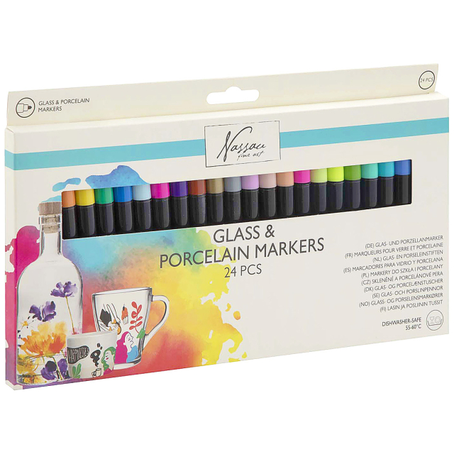 Glas- och porslinpennor 24-set