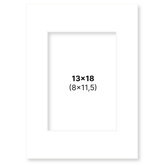 Passepartout Vit 13x18 cm