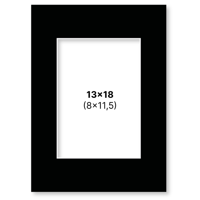 Passepartout Svart 13x18 cm