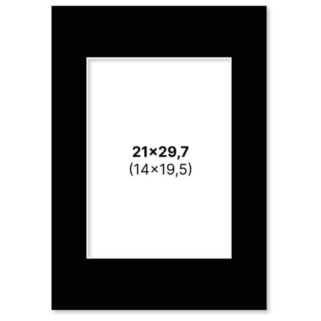 Passepartout Svart 21x29,7 cm A4