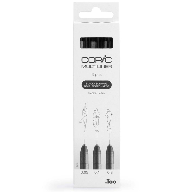 Multiliner Classic 3-set Black Fine