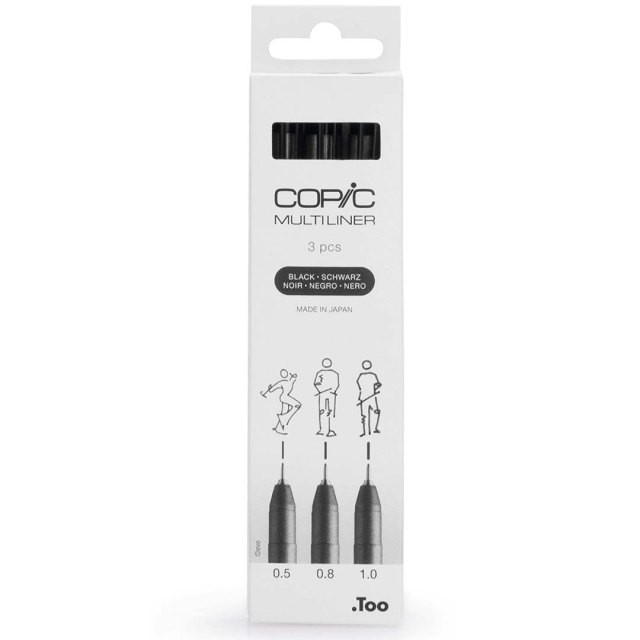 Multiliner Classic 3-set Black Broad