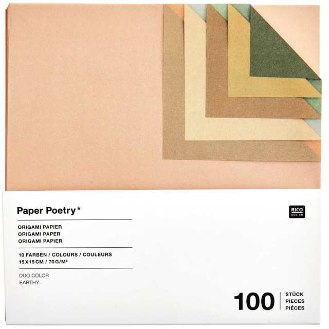 Origamipapper Duo Colour Earthy 15x15 cm 100 ark