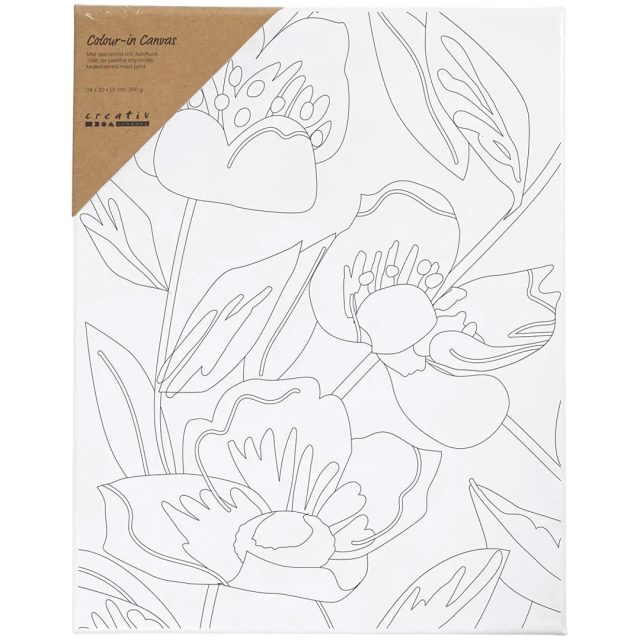 Målarduk med tryck 24x30cm 360g Vallmo