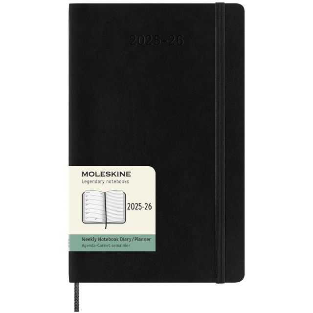Kalender 18M WeekNote Soft Cover Large Black