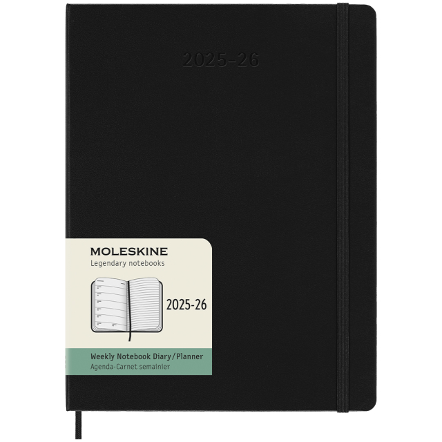 Kalender 18M WeekNote Hard Cover XL Black