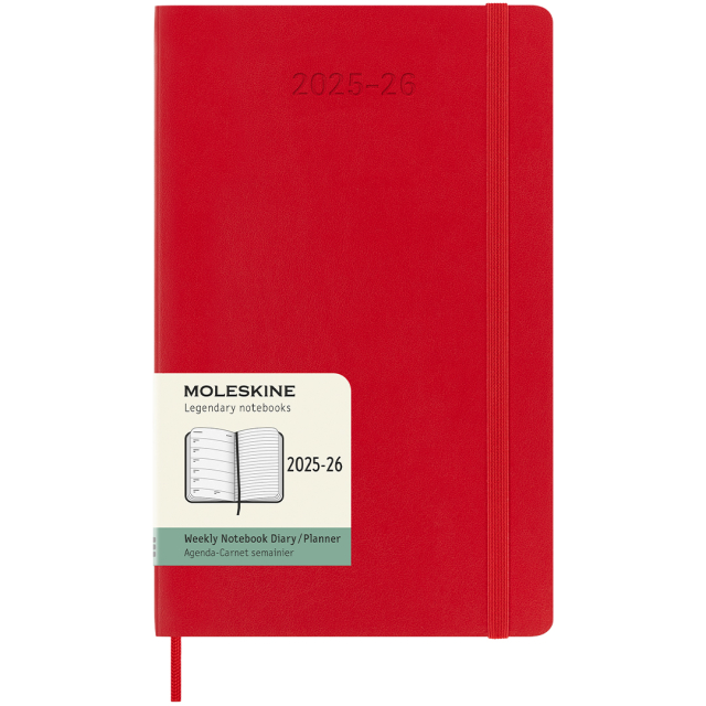 Kalender 18M WeekNote Soft Cover Large Red