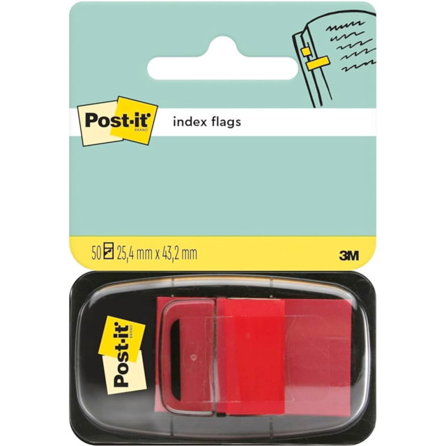 Post-It Indexflikar 25,4x43,2 mm Röd