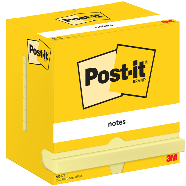Post-it 76x127 Gul 12-pack