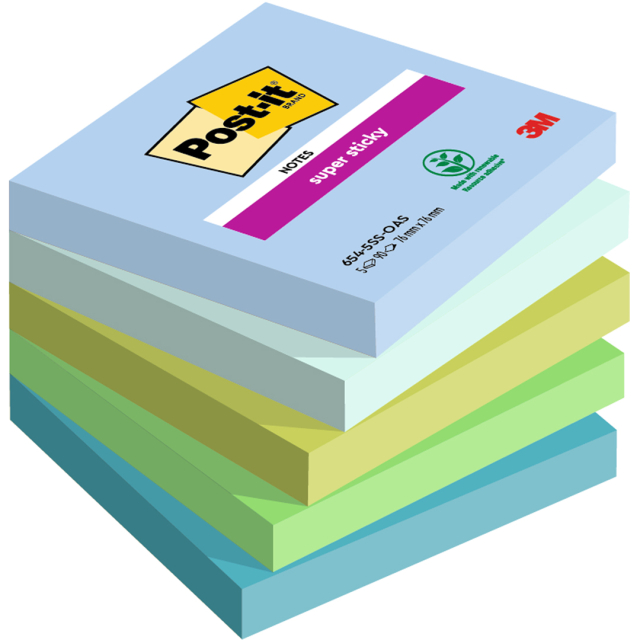 Post-it Super Sticky 76x76 Färgmix Oasis 5-pack