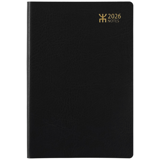 Kalender Notes Svart Konstläder