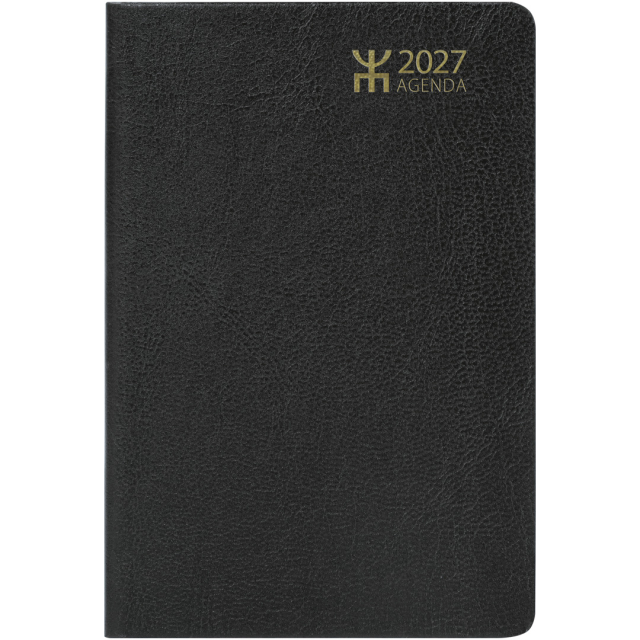 Kalender Agenda Svart Konstläder