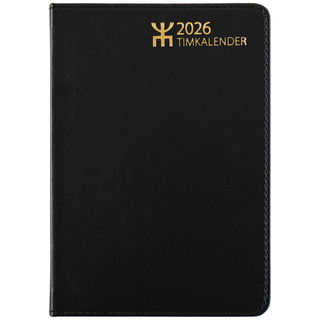 Timkalender Svart Konstläder