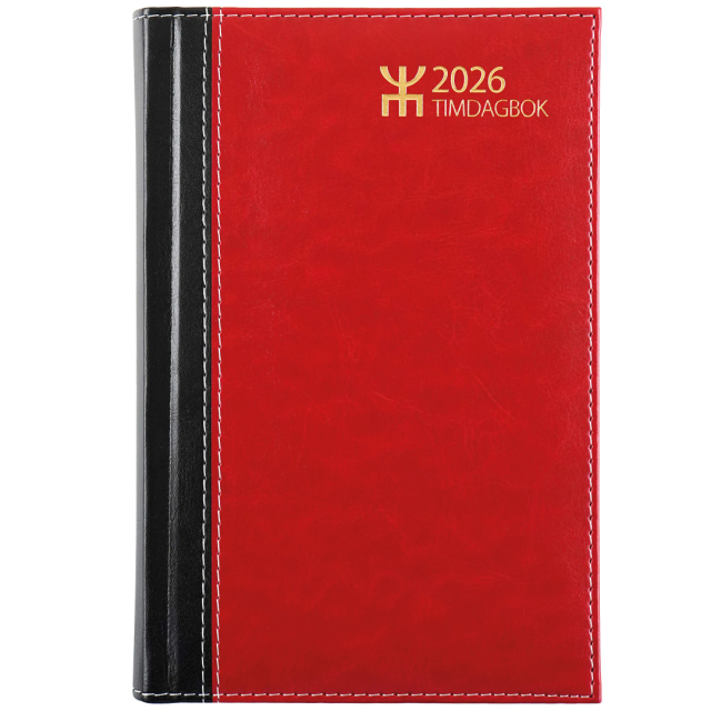 Kalender Timdagbok Röd/Svart