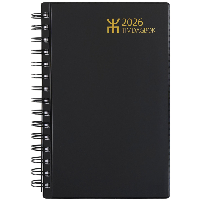 Kalender Timdagbok Svart Wire-O