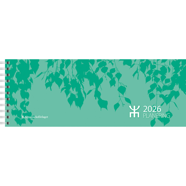 Kalender Planering Grön Kartong Wire-O