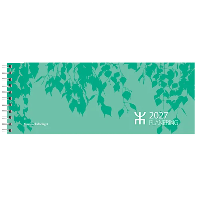 Kalender Planering Grön Kartong Wire-O