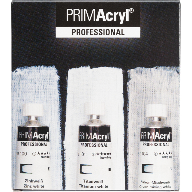 PRIMAcryl Akrylfärg 35 ml White 3-set