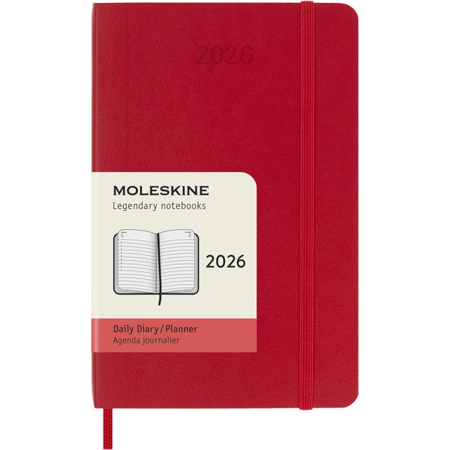 Kalender 12M Daily 2026 Softcover Pocket Red