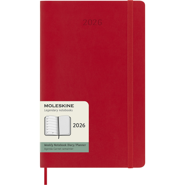 Kalender 12M Weekly Notebook 2026 Softcover Large Red