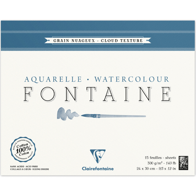 Fontaine Akvarellblock Cloud Texture 24x30 cm 300g