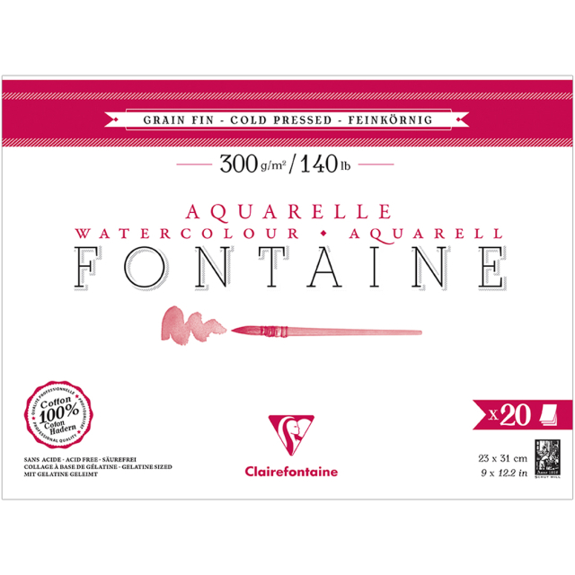 Fontaine Akvarellblock CP 23x31 cm 300g