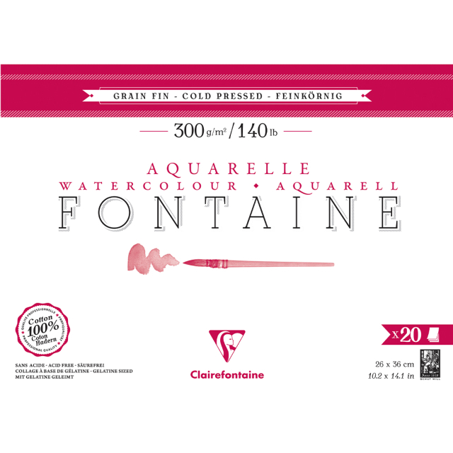 Fontaine Akvarellblock CP 26x36 cm 300g