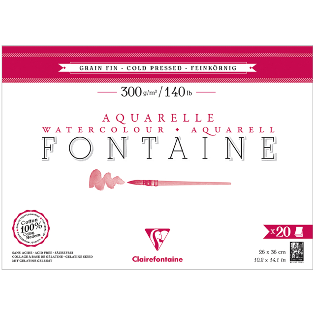 Fontaine Akvarellblock CP 26x36 cm 300g