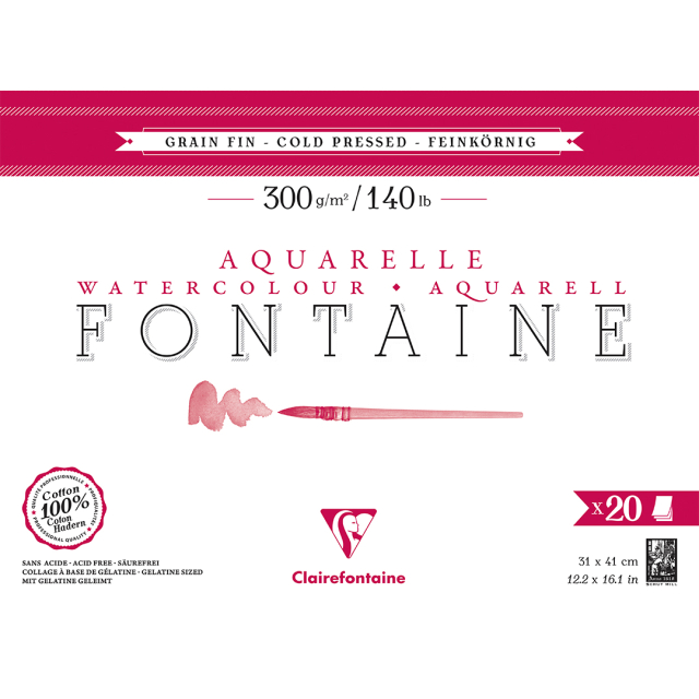 Fontaine Akvarellblock CP 31x41 cm 300g