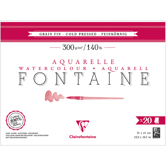 Fontaine Akvarellblock CP 31x41 cm 300g