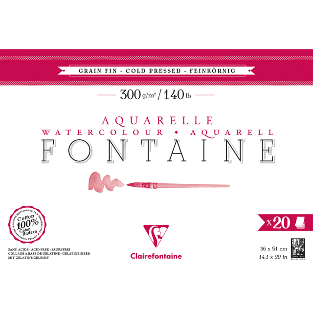 Fontaine Akvarellblock CP 36x51 cm 300g